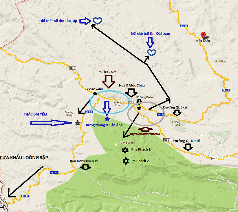 bản đồ du lịch mộc châu