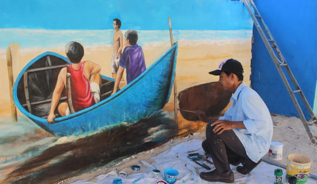 Bức tranh sống động ở làng bích họa Tam Thanh